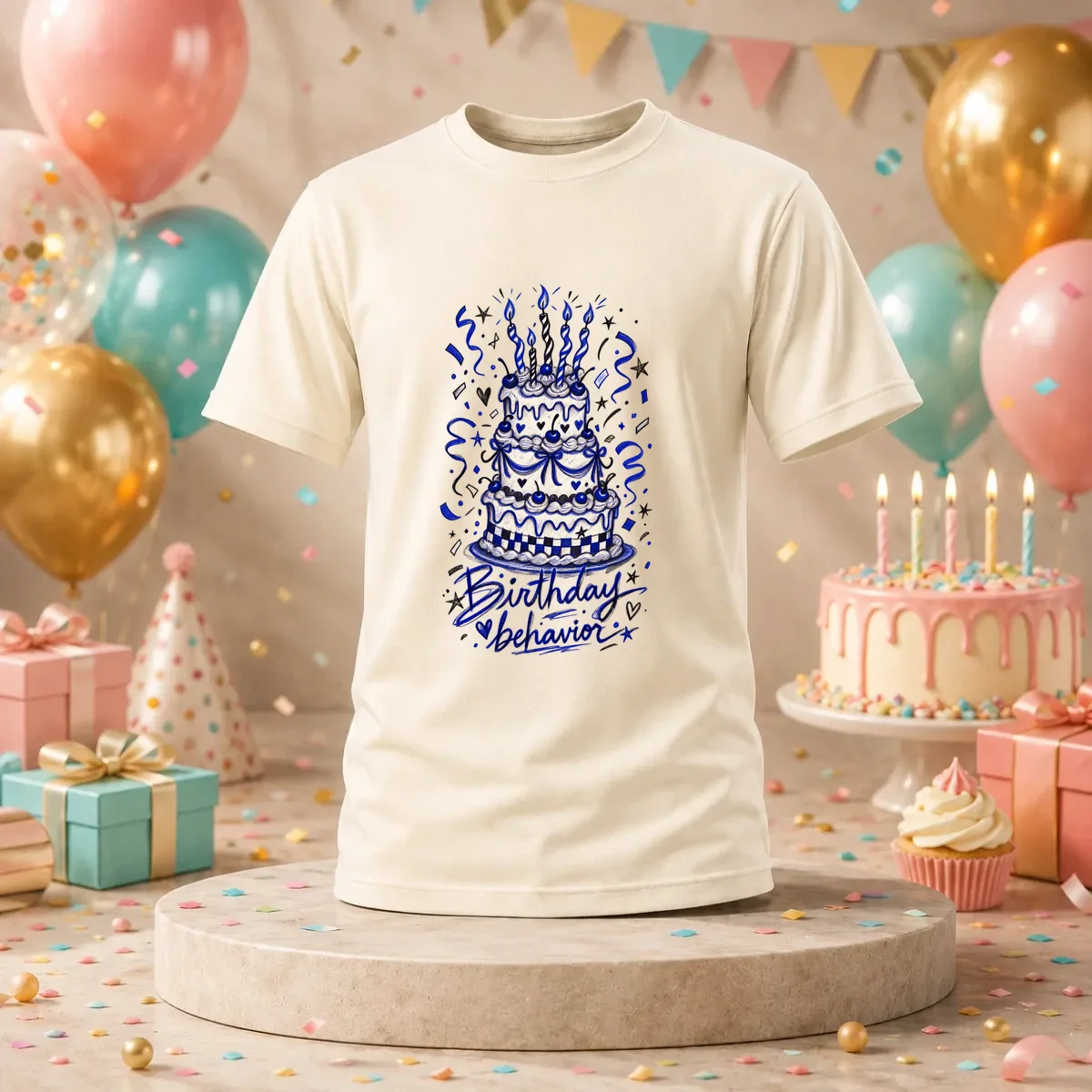 The design printed on a shirt